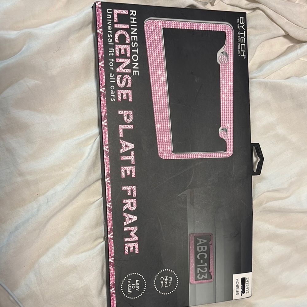 Pink Rhinestone License Plate Frame